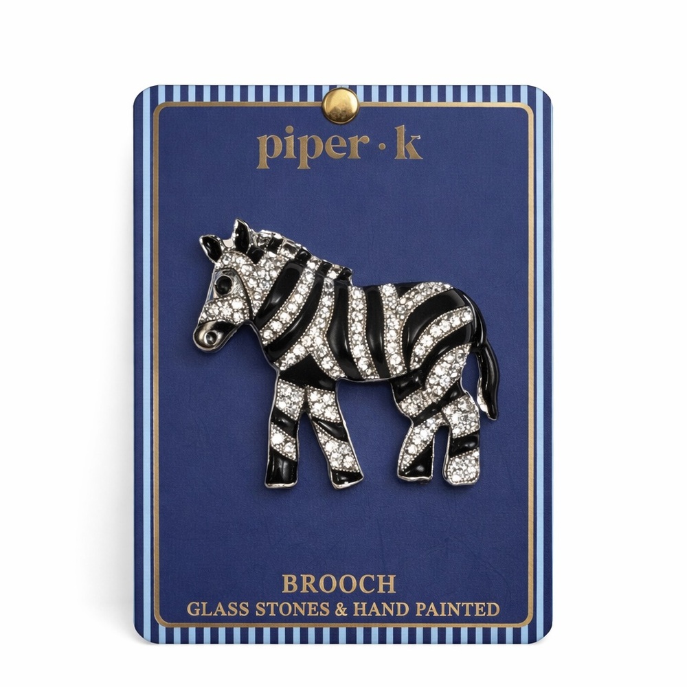 Piper K  Zebra Brooch